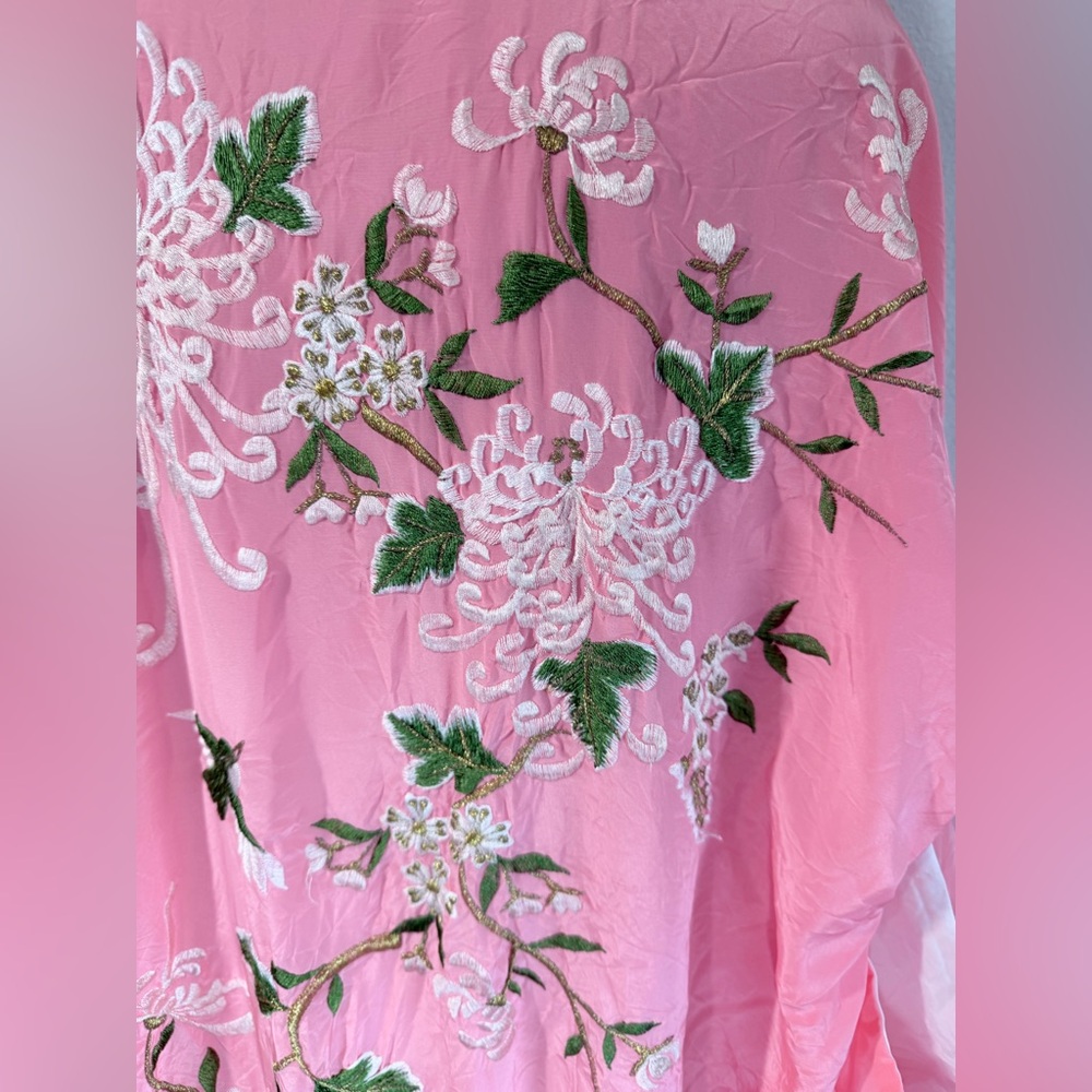 Vintage Japanese Kimono Cherry Blossom Embroidered One Size - Picture 7 of 10